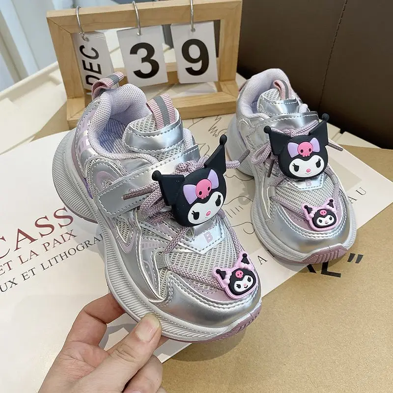 

Sweet Kuromi Pendant Kawaii Sanrio Anime Ins Fashion Sports Shoes Spring Autumn Cute Lightweight Casual Sneaker Gifts for Kids