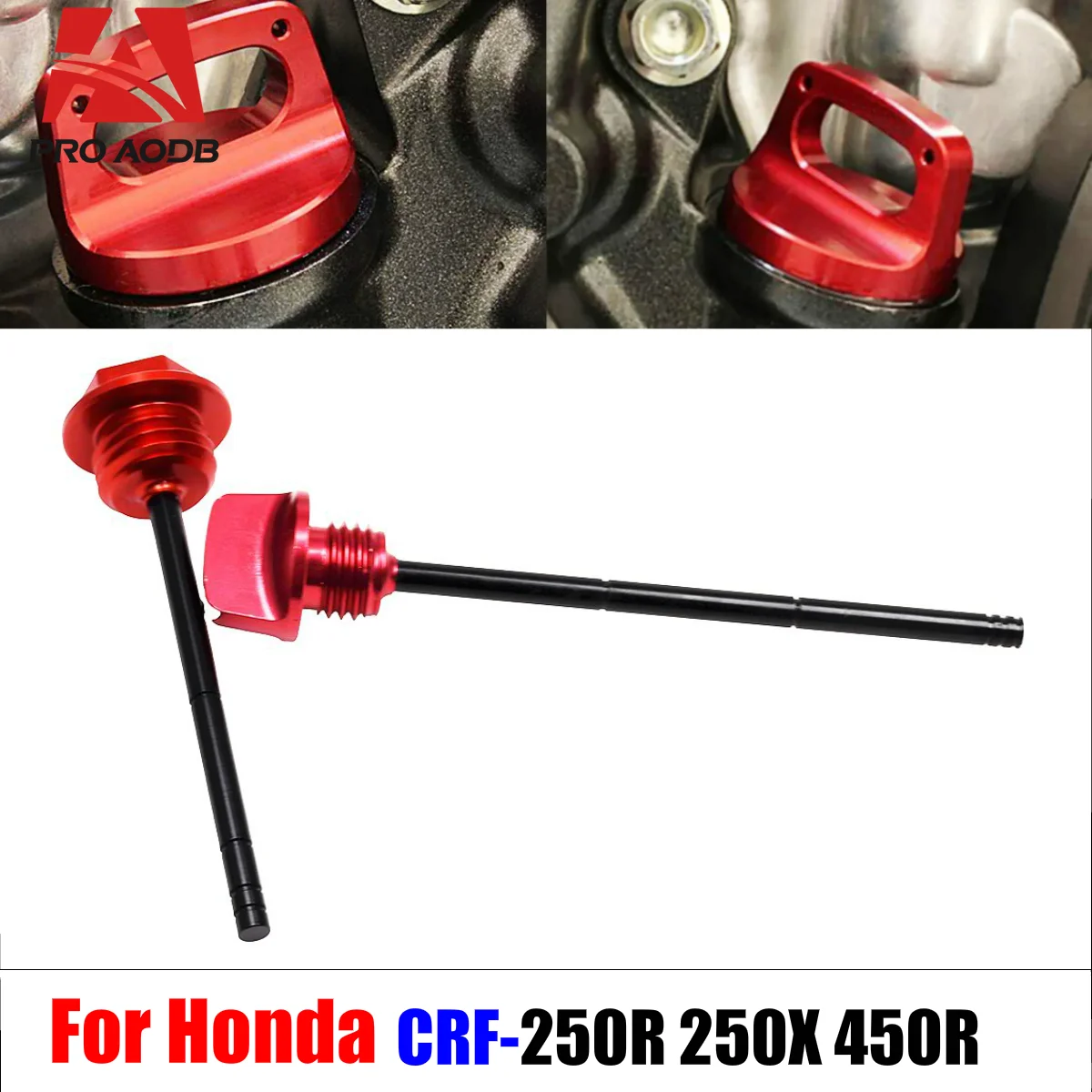 

For HONDA CRF450R CRF 450R 450R 2009-2011 2012 2013 2014 2015 2016 Motorcycle High-Quality CNC Aluminum Oil Dipstick Gauge Plugs