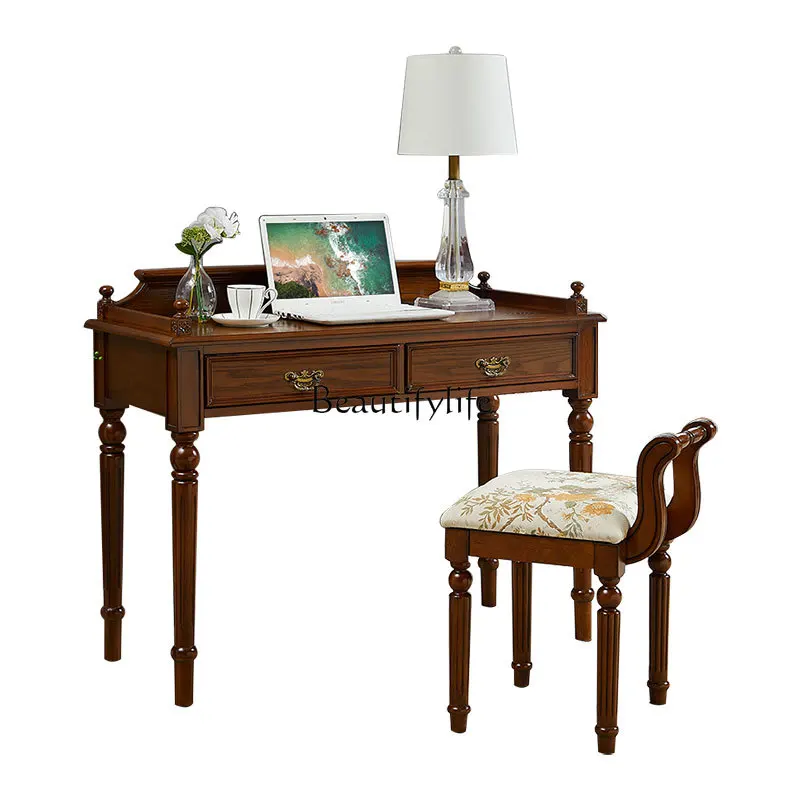 

American Computer Desk Solid Wood retro Office Home Small Apartment Desk