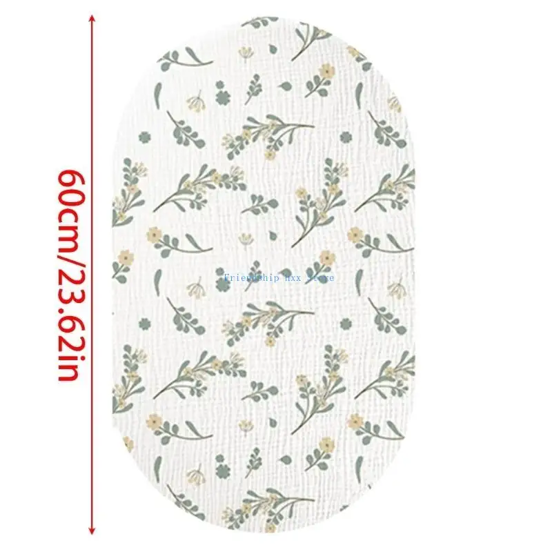 F1CB Cosy Baby Bassinet Fitted Sheet Comfortable Pram Bedding Stuff Machine Washable Fit Oval and Rectangle Mattresses