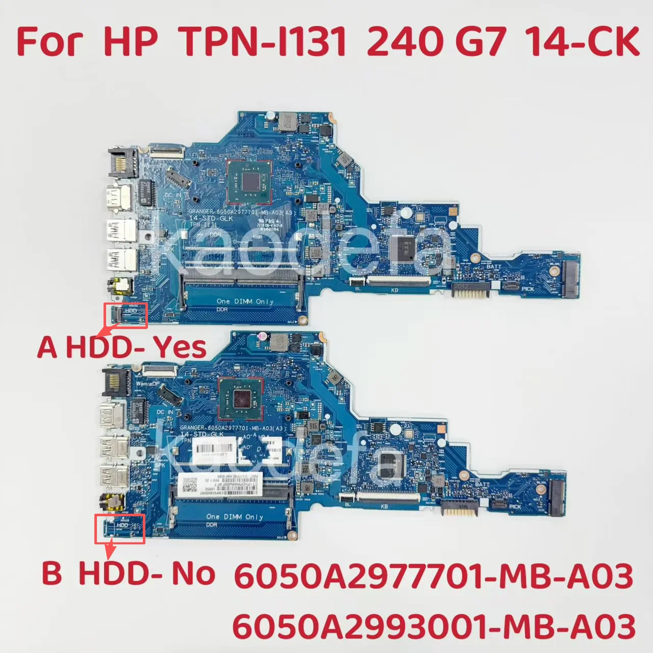 

6050A2977701-MB-A03 Материнская плата для HP TPN-I131 240 G7 14-CK, процессор: N4000 N4100 N4020, DDR4, 6050A2993001-MB-A03, протестировано, ОК.