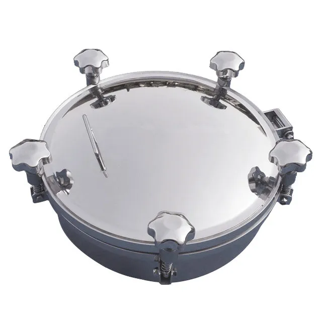Sanitary 400mm (406mm OD) Round Pressure Tank Manhole Cover Stainless Steel Silicon/EPDM Sealing