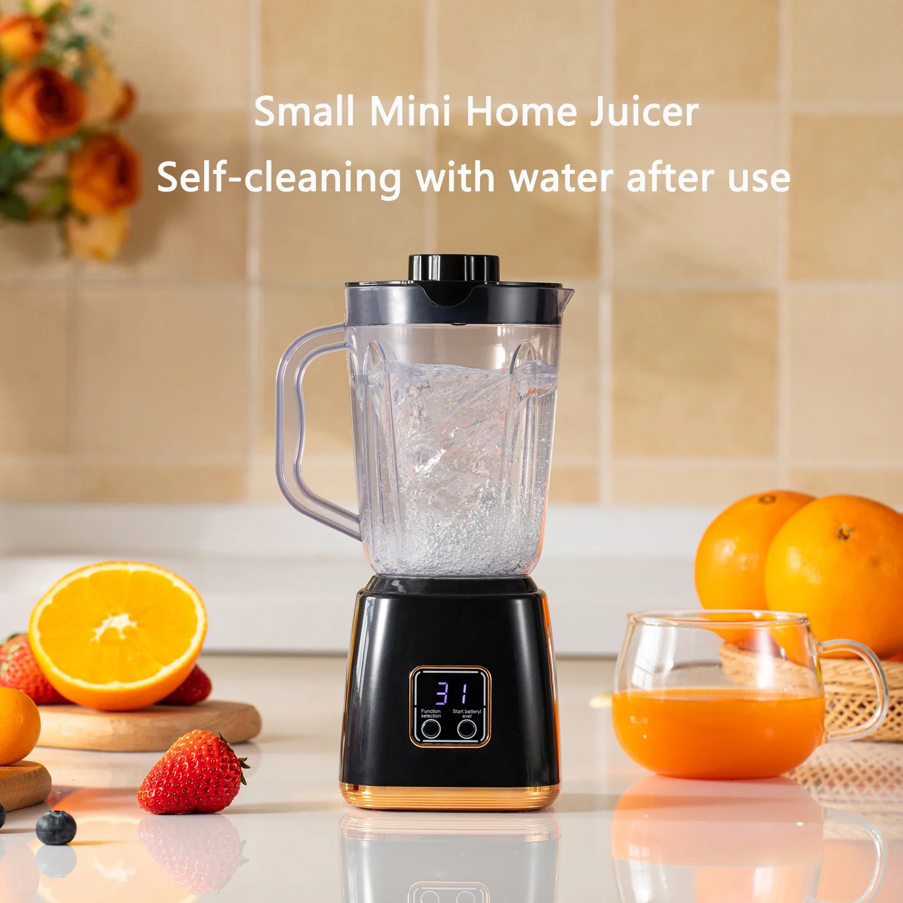

7.4V Mini Ice Crusher LED Display Blender, USB Charging Portable Household Fruit Juicer, Used for Making smoothies and milkshake