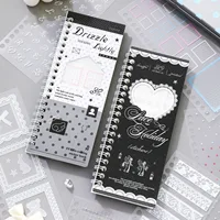 MINKYS Lace Polka Dot PET Stickers Book, Aesthetic Scrapbook DIY Decorative Stickers For Journal Diary Craft Decoration