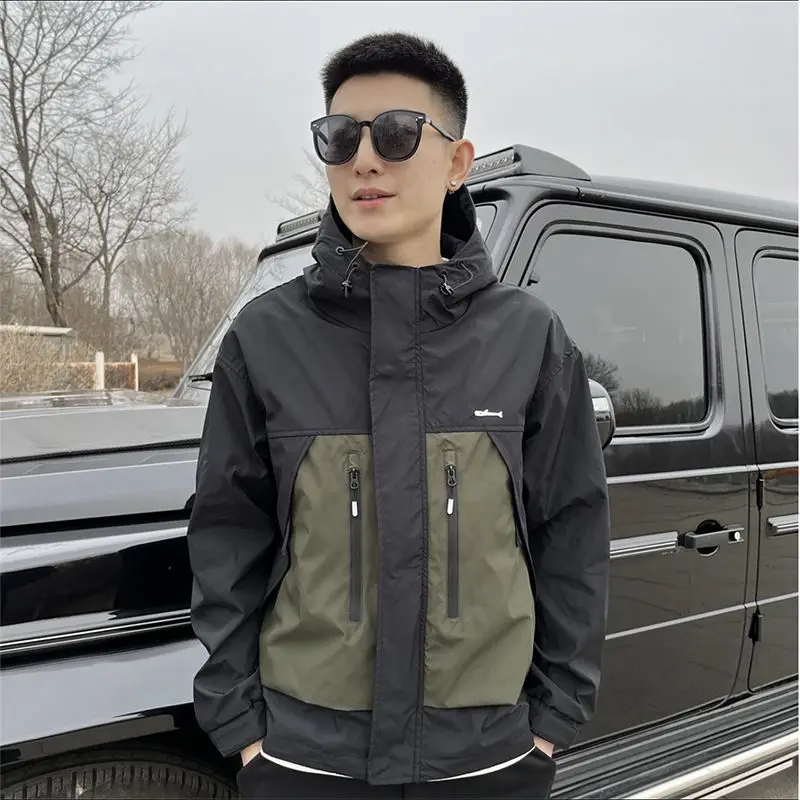 2024 Spring Versatile Charge Jacket Men\'s Korean Edition Sports and Leisure Jacket Loose Hooded Jacket