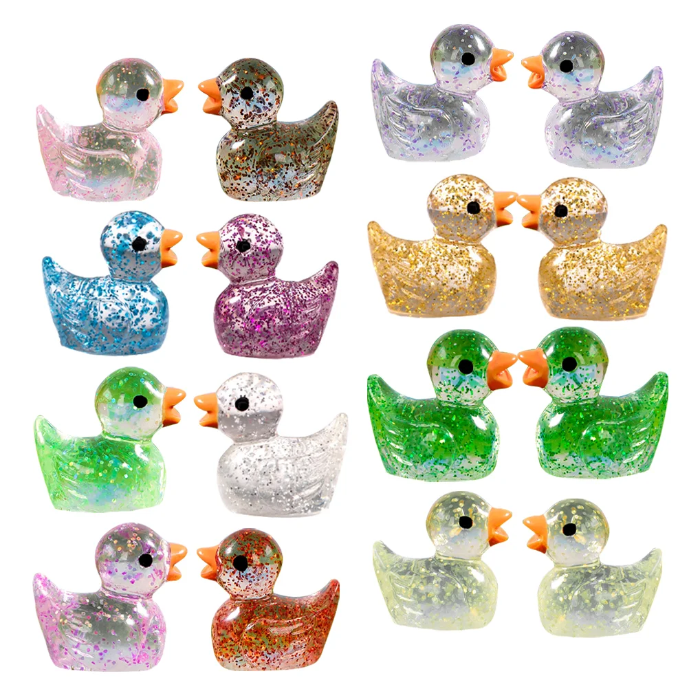 

60 Pcs Mini Duck Miniature Animals Resin Decors Tiny Models Figurines Dollhouses Decorate