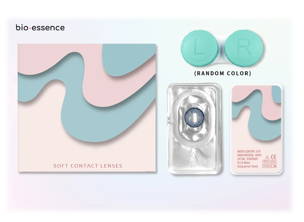 Bio-essence 1 Paar Halloween-Kontaktlinsen, Cosplay-Kontaktlinsen für die Augen, blaue Kontaktlinsen, graue Kontaktlinsen mit farbiger Linse – Detail 6