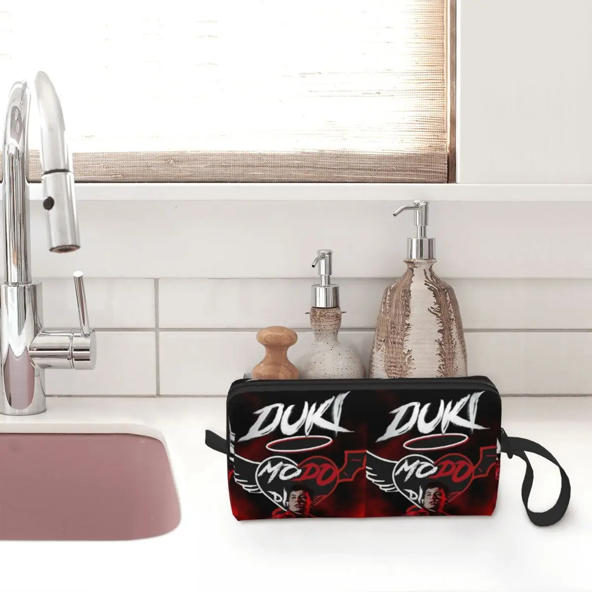 Duki Singer Rapper Accessories Makeup Bag Cosmetic Organizer Storage Dopp Kit for Women Beauty Travel Pencil Case