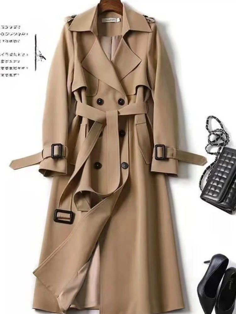 

Весенне-осенняя новинка, модная женская ветровка, куртка с длинными рукавами, элегантная темпераментная ветровка на шнуровке, пальто