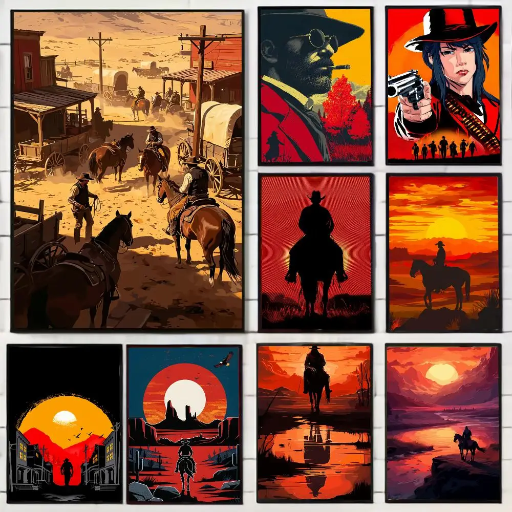 Game R-Red D-Dead R-Redemption Painting Calligraphy Stylish Wall Art Poster, Bedroom Living Room Home Decor Gift