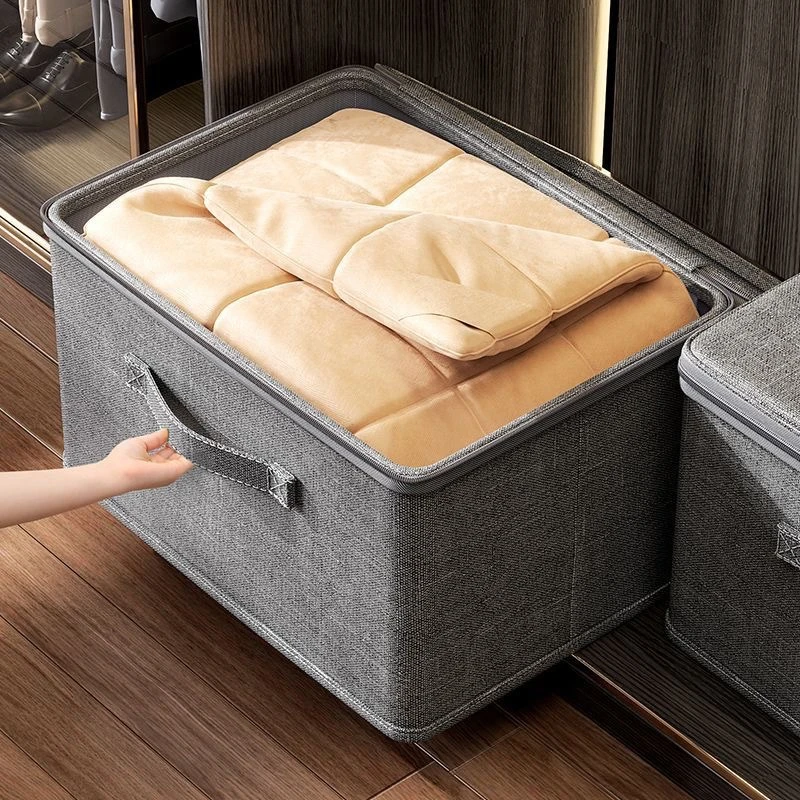 Foldable Clothes Storage Box with Zipper Large Capacity Wardrobe Storage Box for Clothes Quilt Toys Cabinet Storage Organizer
