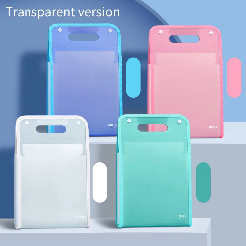 

A4 Vertical Handheld Accordion Folder Student Large Capacity Subject Classification Paper Homework File Storage Pouch