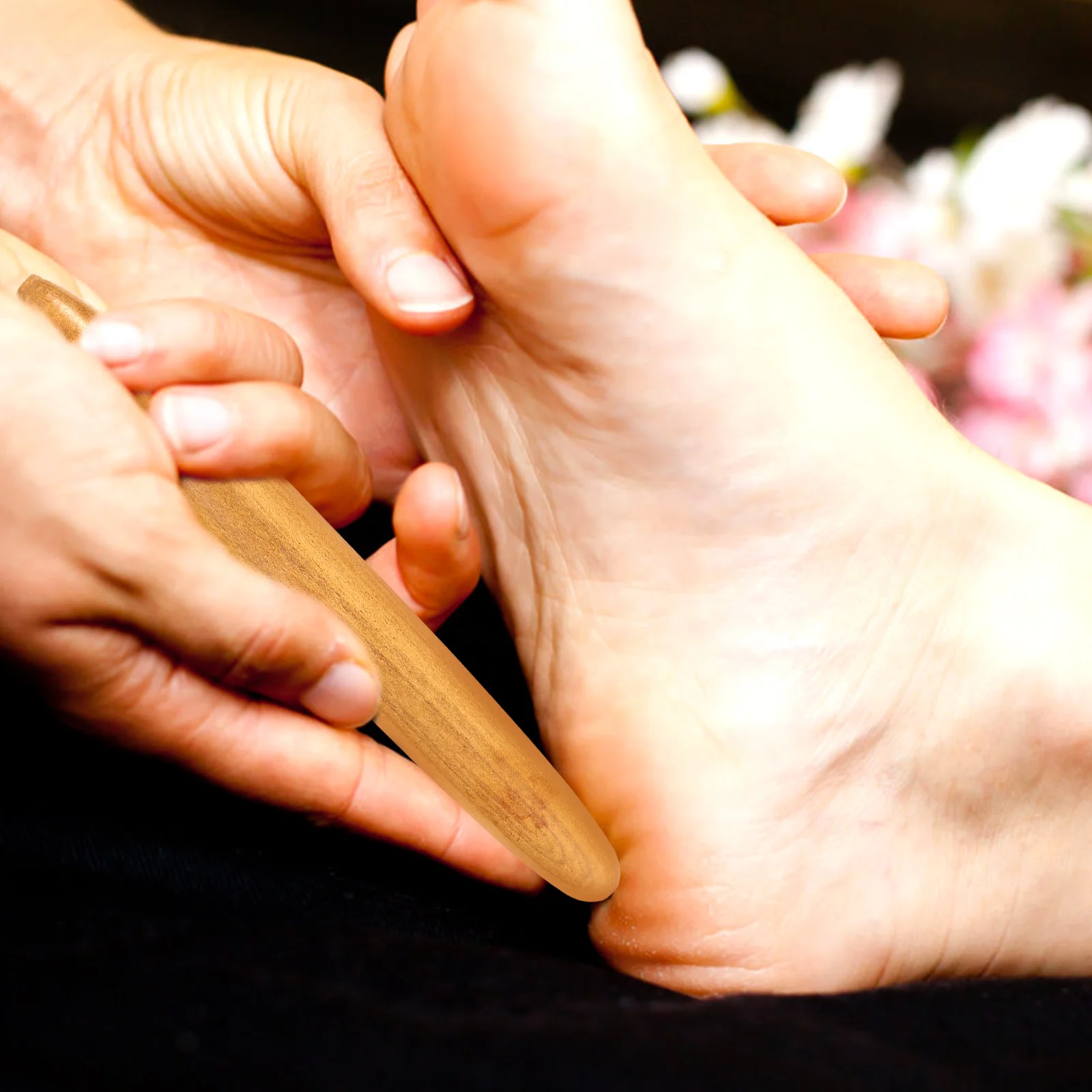 

2 Pcs Wooden Massage Tools Smooth Hand Roller Back Stick Massager Foot Meridian Point Cane Home Use Body Tension Relief