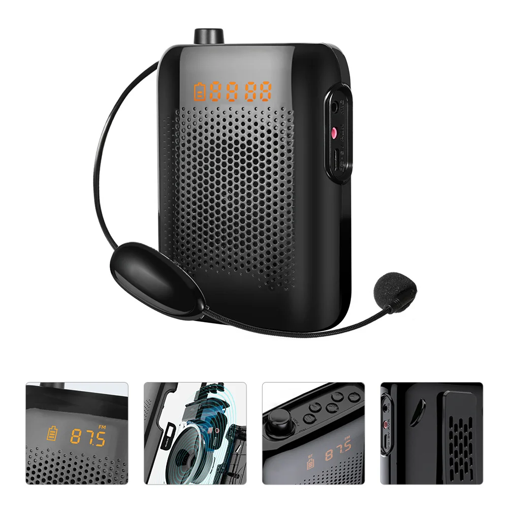 

Digital Display Teaching Amplifier Portable Wireless Voice Amplifier For Teacher Tour Guide Rechargeable Multifunction Speaker