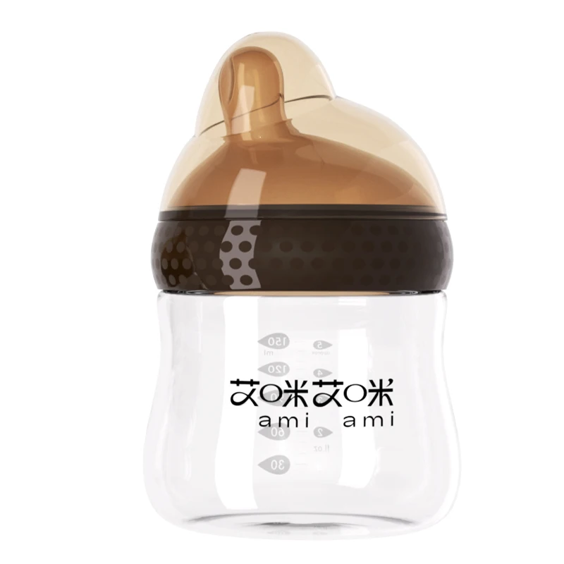 Newborn Baby Bottles Anti-Choke Glass Feeding Bottle Wide Caliber Imitation Breast Infant Nursing Bottle With BPA-Free