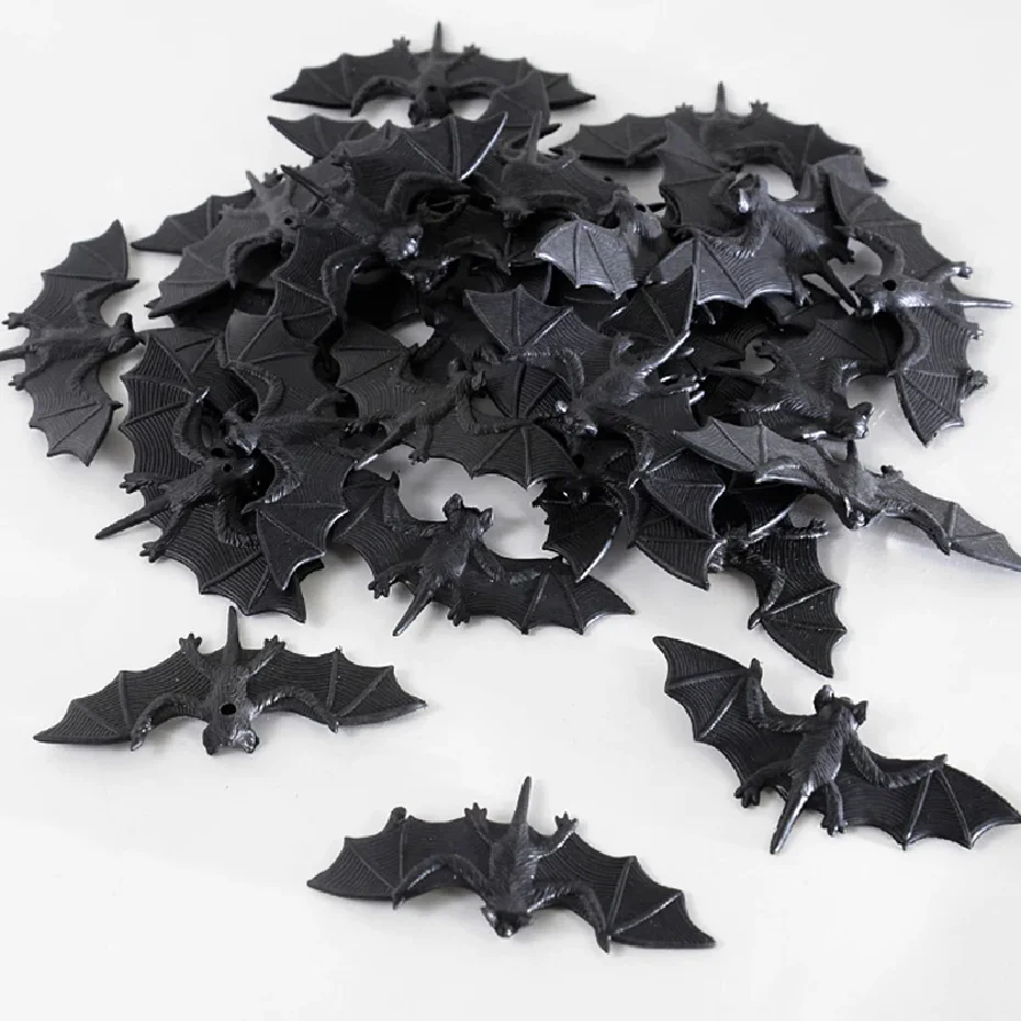 

Halloween Decoration Black Fake Bat Scary Simulation Plastic Spider Insect For Halloween Party Spider Web Decor Props Trick Toys