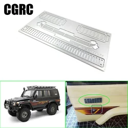 Metal Cover air Rainwater inlet Etched wafer silvery For 1/10 RC Crawler Car Traxxas RGT LC76 EX86190 Diy upgrade refit Parts