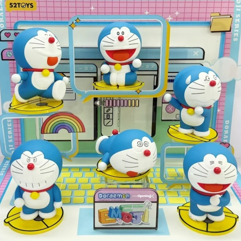 

52 игрушки Doraemon Emoji Pack Series слепая коробка милое украшение ручной работы забавный стиль модная игрушка украшение для рабочего стола орнамент подарок