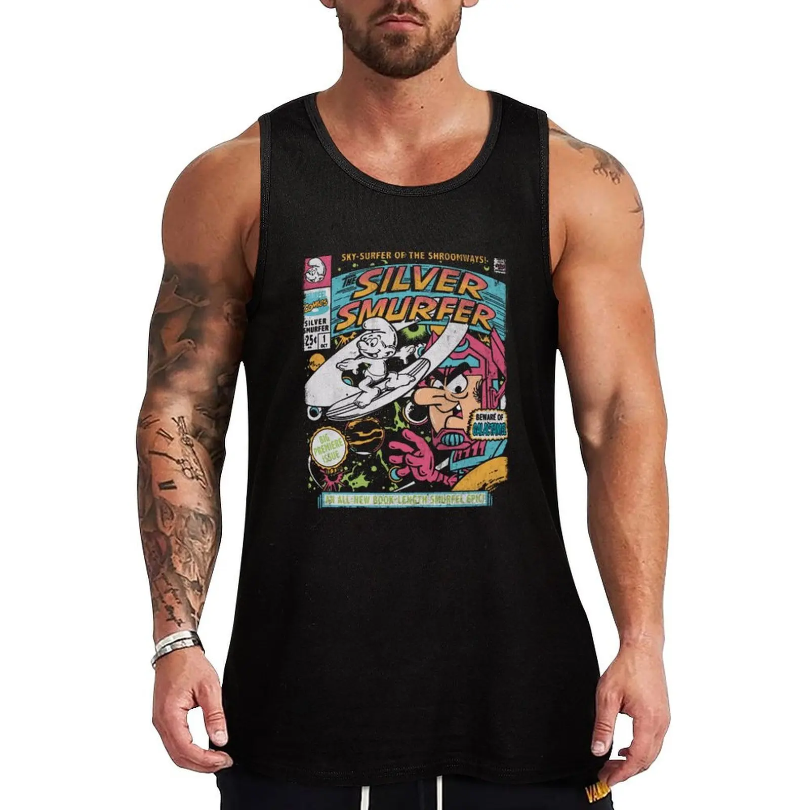 Silver Smurfer Tank Top clothes for men sexy clothes men plain t-shirt