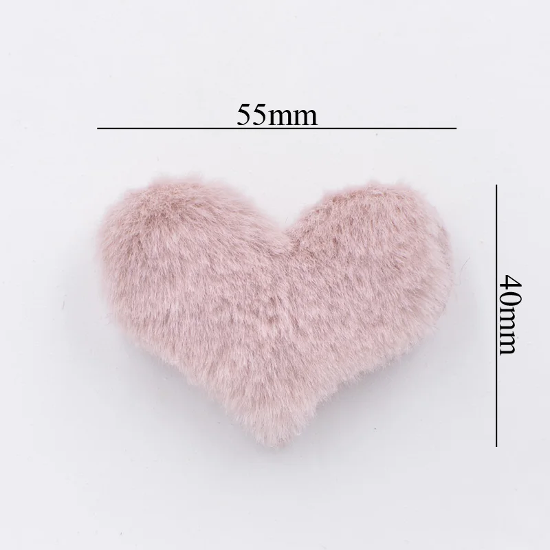 12Pcs Plush Patches Rabbit Hair Embellishment Heart Appliques for Clothing Craft Sewing Supplies DIY Hair Clips Ornament