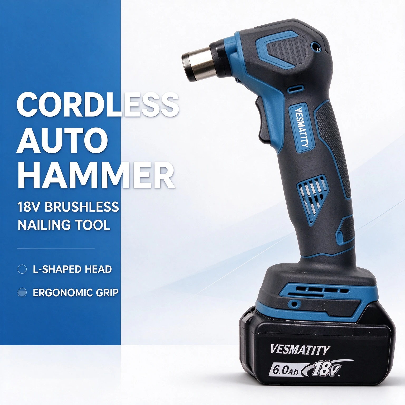 Cordless Palm Nailer 19000 RPM Electric Auto Nail Hammer Handheld Power Tool Woodworking Construction Nail Driving,No battery