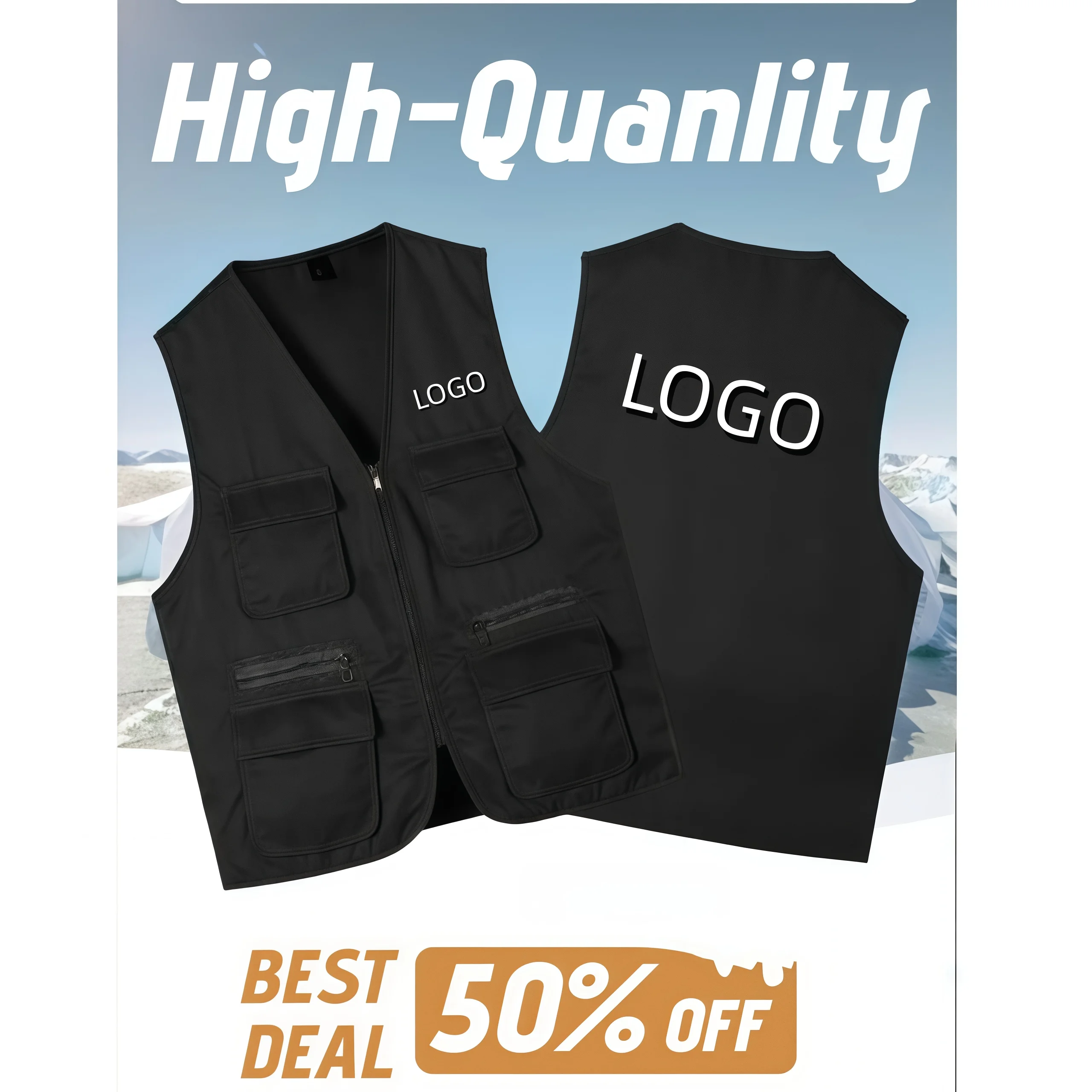 

2025 2021 Men Multi-Pocket Classic Waistcoat Male Sleeveless Unloading Solid Coat Work Vest Photographer Tactical Mesh Vest Jack
