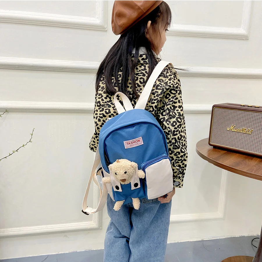 Mochila pequeña de viaje para niños, morral escolar de oso de dibujos animados para guardería, 2022