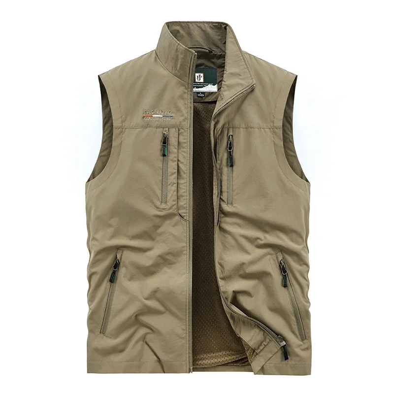 Blouson d'été en fibre multi-poches pour homme, vêtement de pêche et de chasse