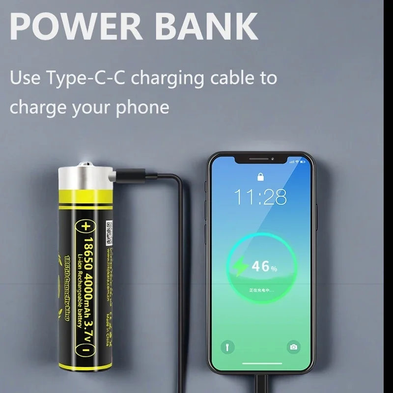 1-24 قطعة LiitoKala KING4000 Type-C 5 فولت المدخلات 3.7 فولت 18650 4000 مللي أمبير قدرة بطارية ليثيوم USB قابلة للشحن للوحة المفاتيح لعبة