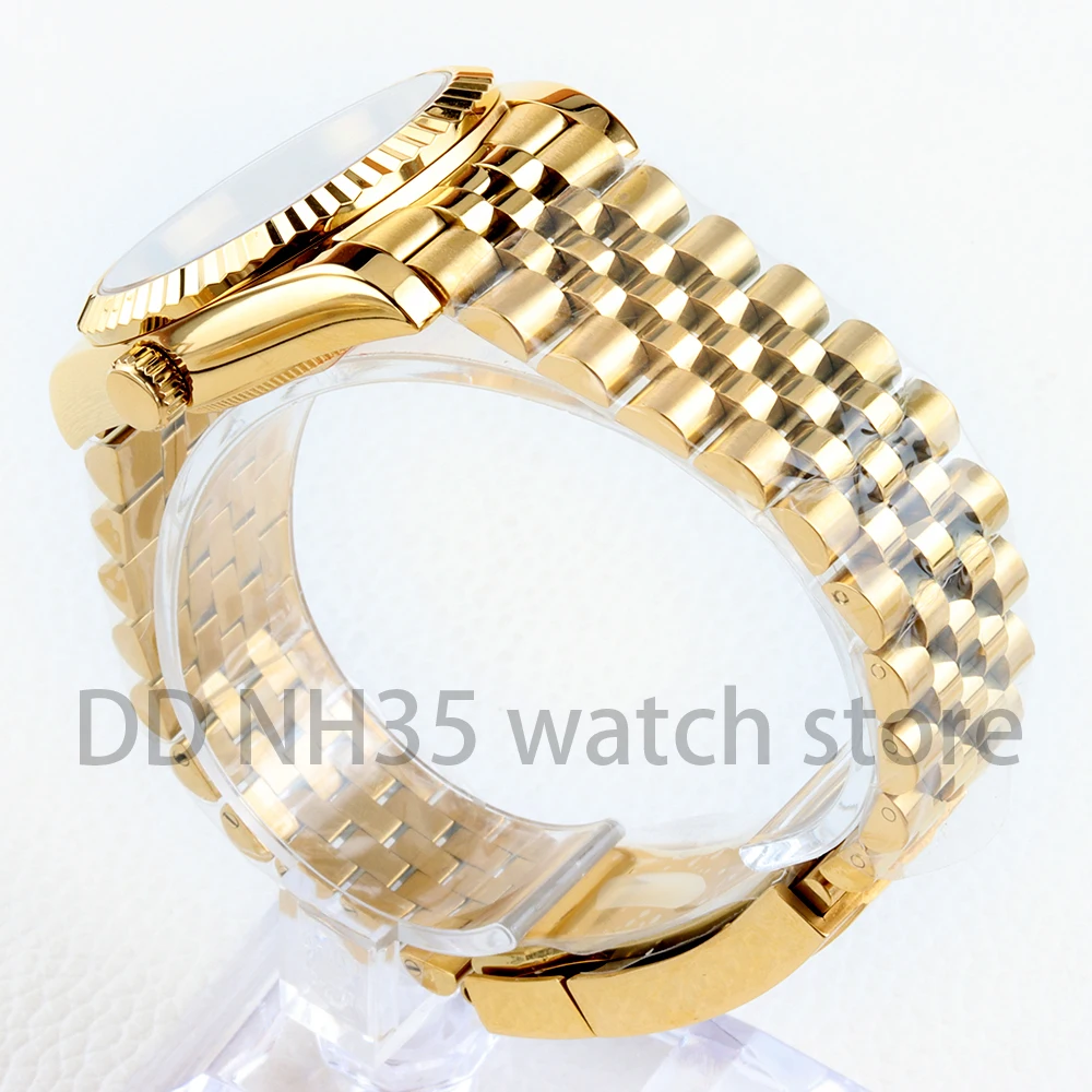 36mm/39mm NH35 Watch Case Sapphire Glass 20mm Solid 316L Stainless Steel Bracelet for Datejust NH35 NH36 Movement 28.5mm Dial