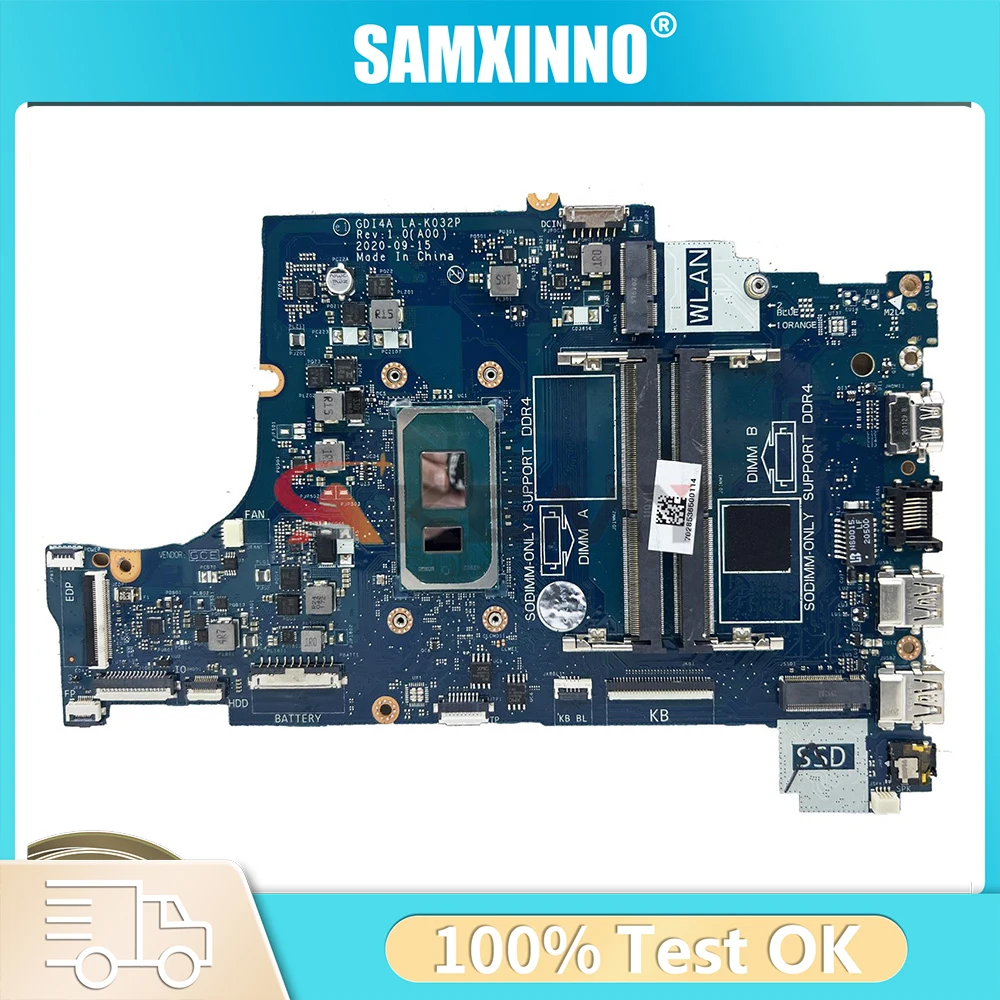 

Материнская плата для ноутбука Dell Vostro 3400 3500 LA-K032P i3 i5 i7 11-й процессор 0G4GH1 0X9TX0 03VVMC 0964XR, тест на материнскую плату Inspiron 3501