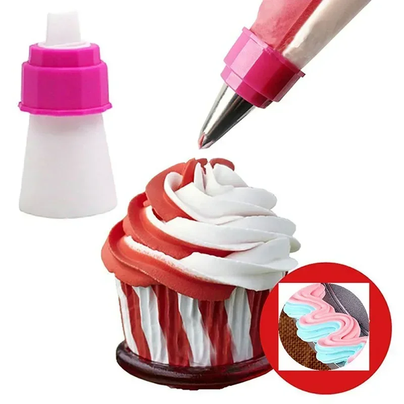 Icing Piping Bag Nozzles Converter Two-color Cream Coupler Cake Decorating Tool Pastry Nozzles Adaptor DIY Cupcake Baking Tools