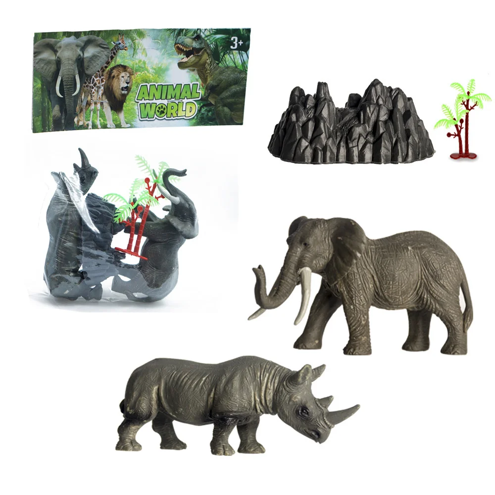 مجموعة ألعاب حيوانات محاكاة صلبة هدية تزيين نماذج حيوانات صغيرة للأطفال
