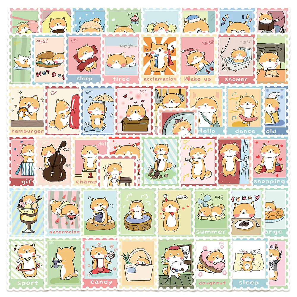 

50 шт. каваи шиба-ину наклейки-штампы DIY наклейки Скрапбукинг телефон чемодан скейтборд водонепроницаемые наклейки