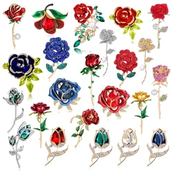 Hot Selling Romantic Rose Brooch Plant Floral Design Pin Accessories Corsage Wedding Date Give Lover Jewelry Gifts