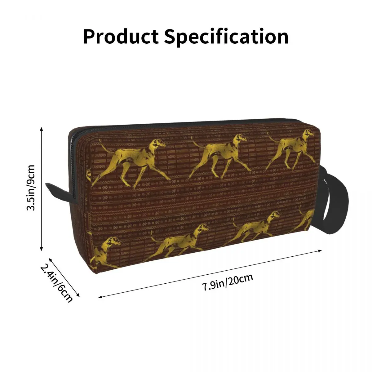 Greyhound Whippet Sighthound Dog Azawakh On African Makeup Bag Cosmetic Organizer Storage Dopp Kit Beauty Travel Pencil Case