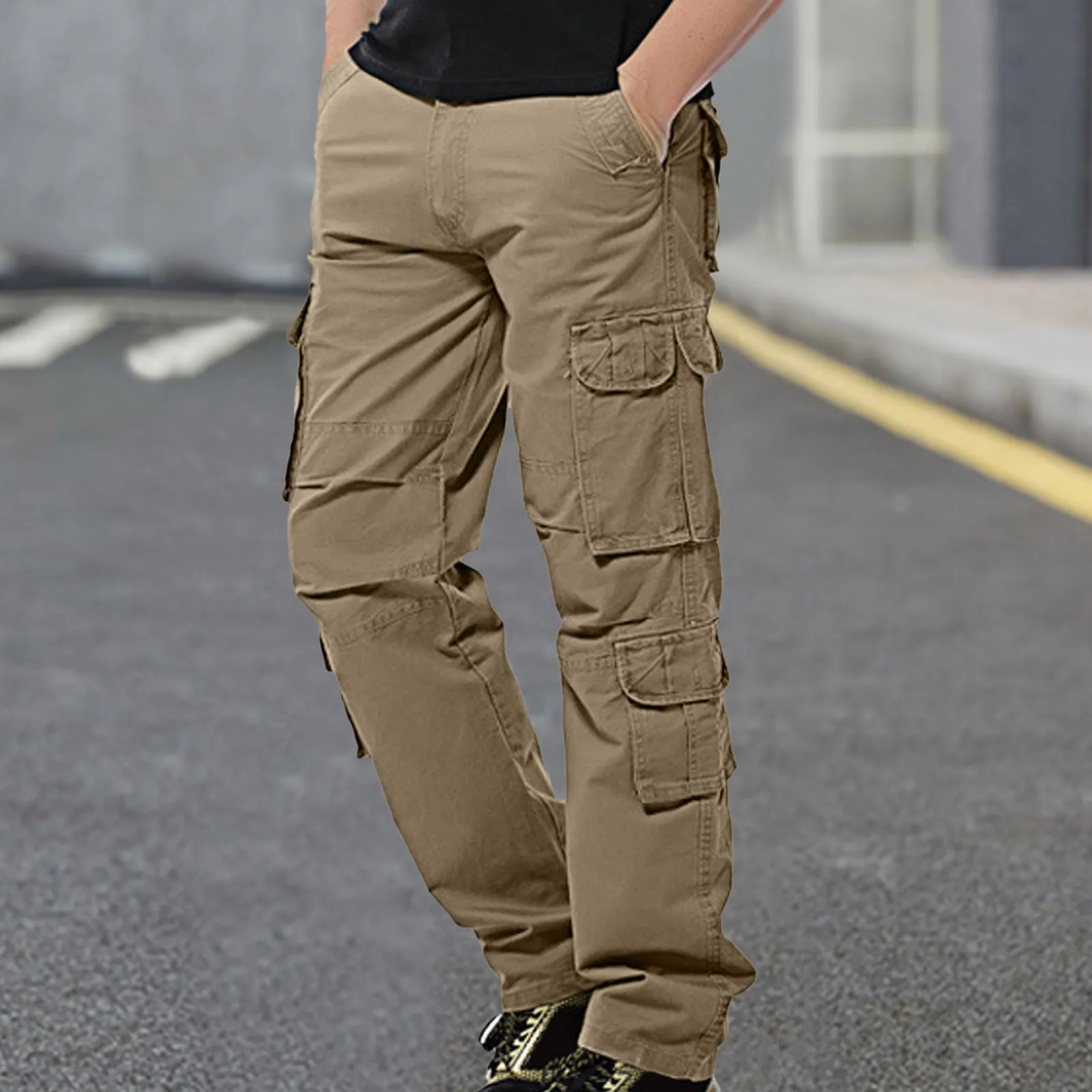 

2024 New Men Cargo Pants Mens Loose Army Tactical Pants Multi-Pocket Trousers Pantalon Homme Big Size 38 Male Military Overalls