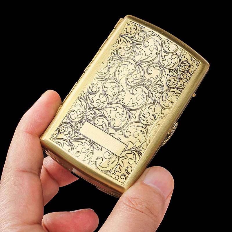 Luxury Top Quality 1pcs Metal cigarette case 12cigarettes container Men Gifts Metal Cigarette Case