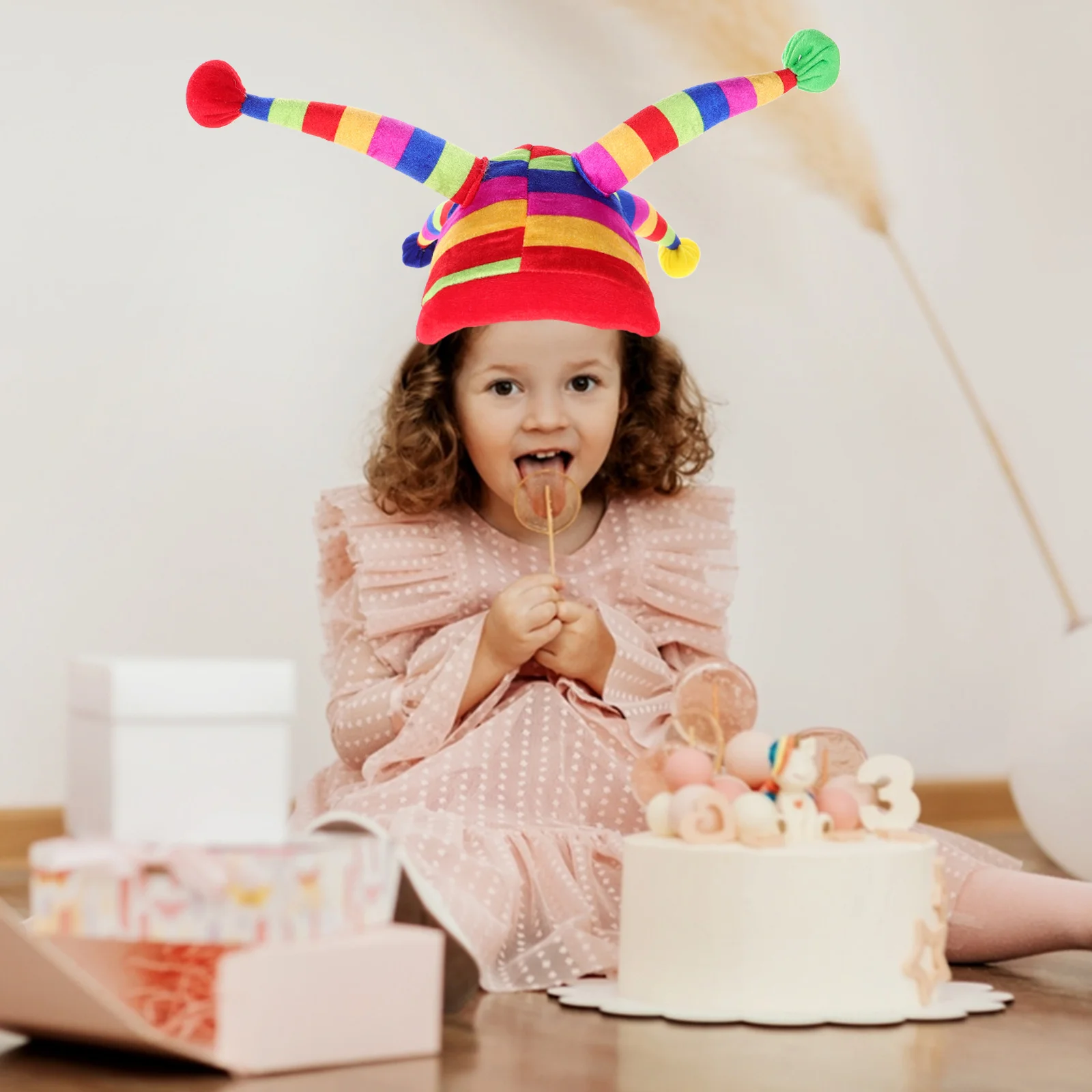 

Clown Hat Felt Material Comedy Acts Childrens Parties Mardi Gras Hats Crazy Hat Clown Costume Cap Renaissance Dress