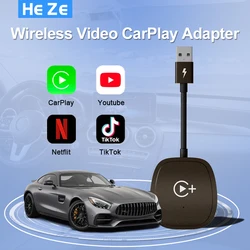 Bezprzewodowy adapter Video Carplay z Netflix/YouTube/TikTok do bezprzewodowych samochodów CarPlay OEM