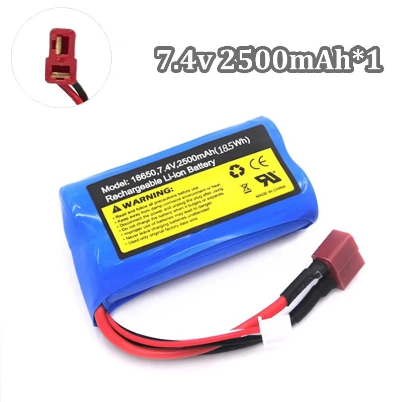 7.4V 2500mAh  Li-ion Battery for SG116MAX SCY 16101PRO 16102PRO 16103PRO Q130 PRO 16101 16102 16103 RC Car RC Truck Spare Parts