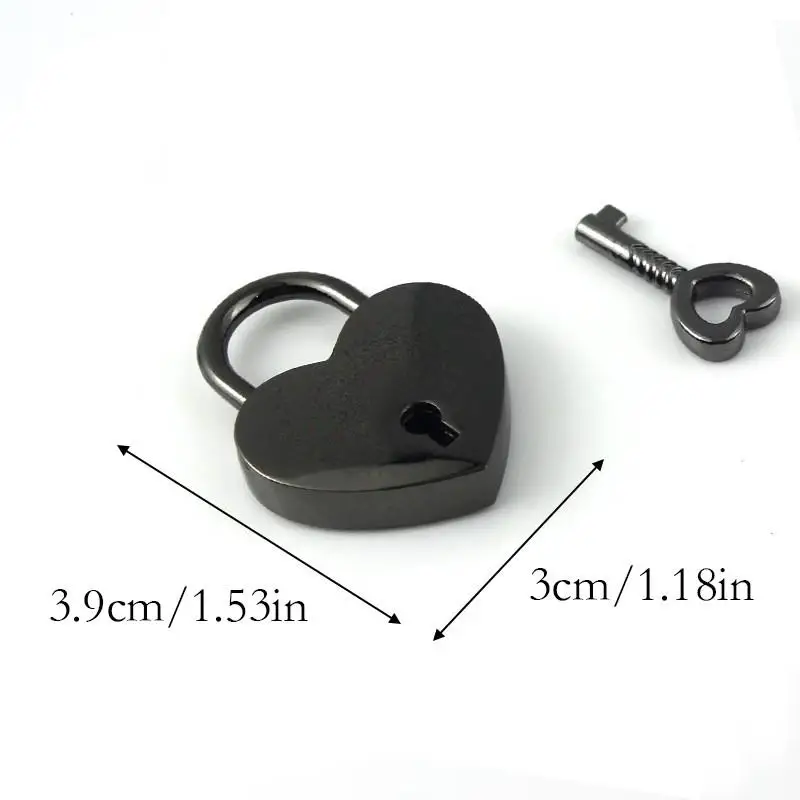 2 Set of Vintage-Colored Heart-Shaped Mini Locks, Padlocks Drawer Lock Heads Lock Hardware Door Locks Student Dormitory Cabinet