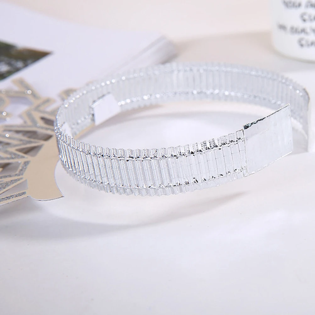 

6 Pcs Headband Aluminum Foil Headdress Party Hair Hoops Crystal New Year Golden Miss