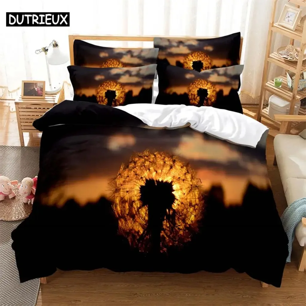 

Dandelion Fashion Bedding Set 3D Digital Printing Duvet Cover Sets 1 Quilt Cover + 12 Pillowcases USEUAU Size