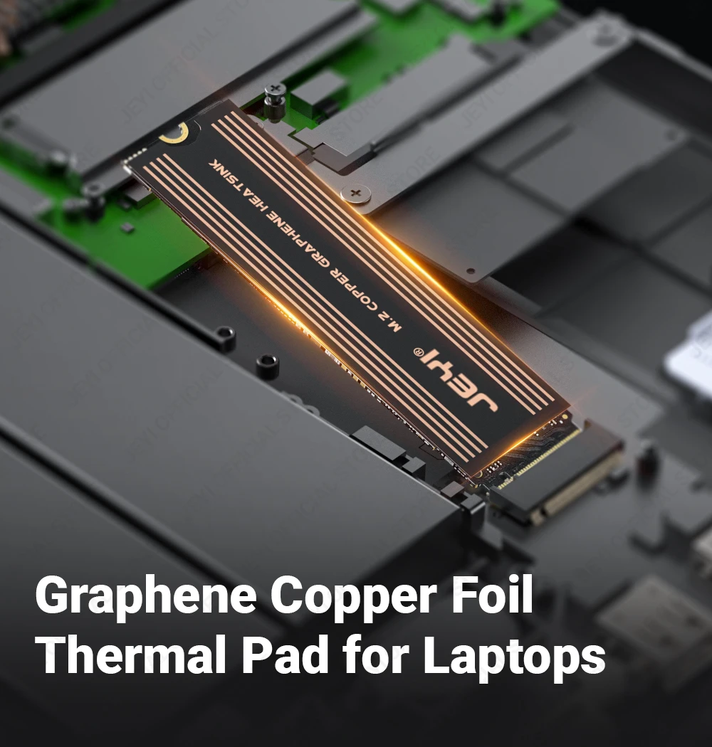 JEYI Graphene 2280/42/30 M.2 SSD-Kühlkörper, Doppelschicht-Graphen-Kühlkörper und Kupferfolien-Design-Kühler für Laptops – Detail 1