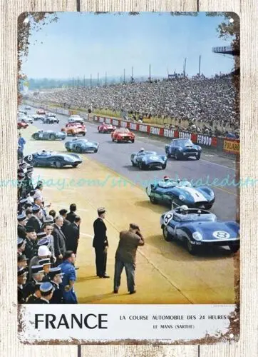 1960 24 Hours of Le Mans car motor racing metal tin sign advertising poster wall