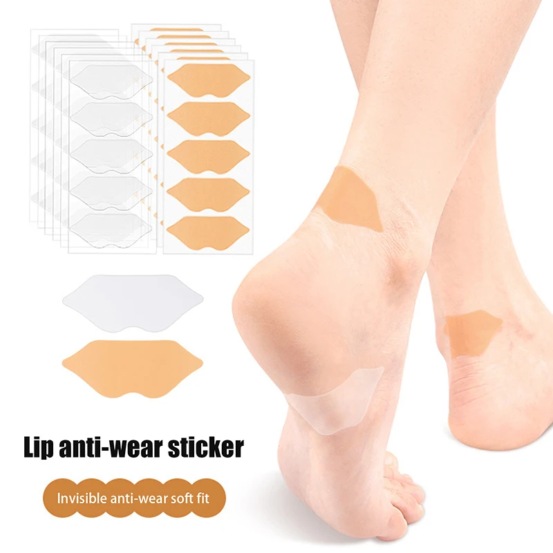 2/5/10Pcs Lip Shaped Heel Anti Wear Patch High Heeled Pointed Shoes Toe Ankle Protective Pad Invisible Foot Patch Relief Pain