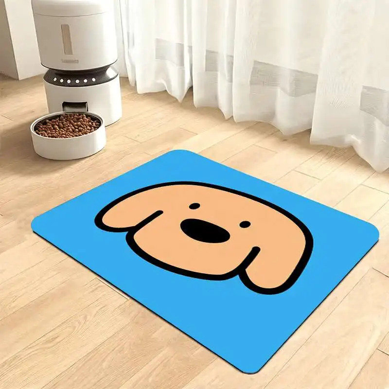 VIKAMA Cartoon Pet Diatomaceous Earth Mat Water-Absorbent Quick-Drying Non-Slip Mat Kennel Mat Dog Dining Mat Home Decoration