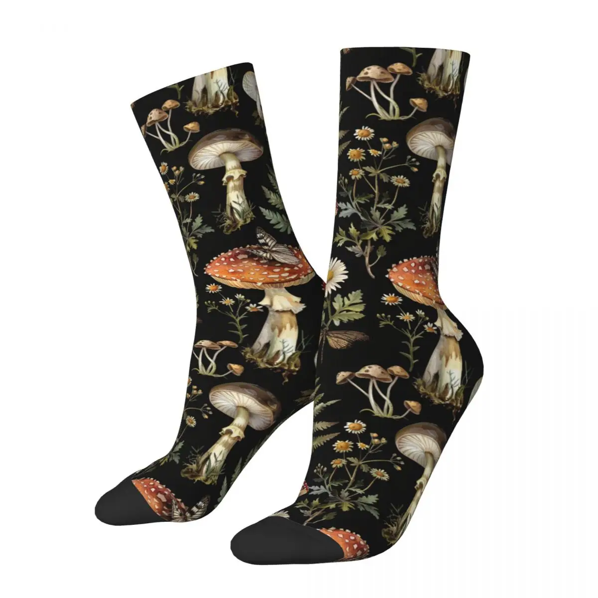 Vintage Forest Mushroom Socks Gothic Stockings Men High Quality Skateboard Socks Autumn Graphic Non Slip Socks