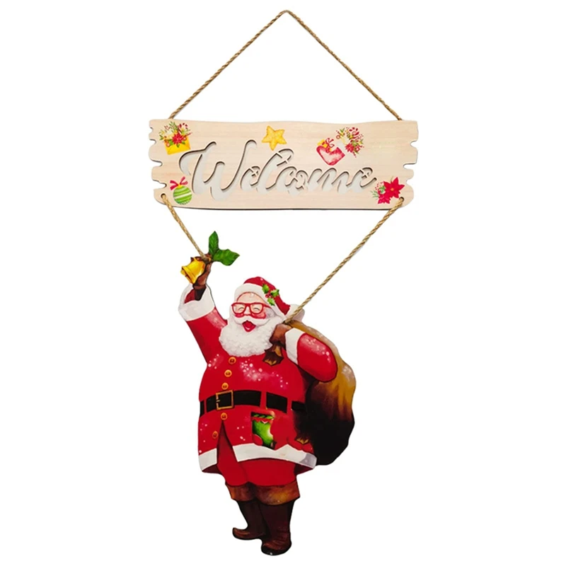 

Christmas Door Sign Decoration Christmas Hanging Sign Sign For Front Door Welcome Wooden Country Hanging Sign